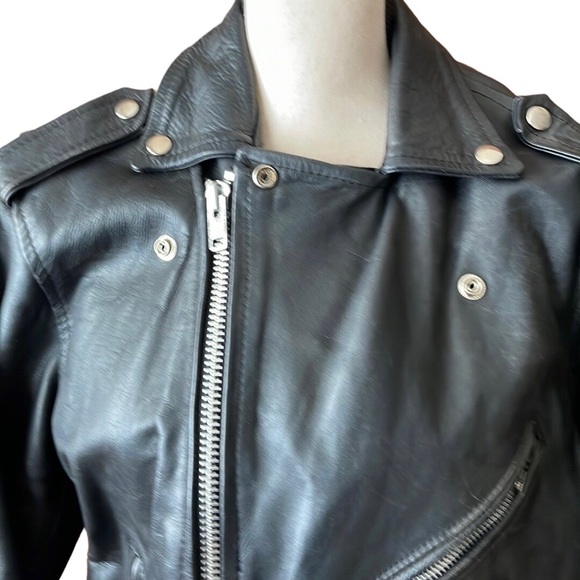 Vintage 1990 Leather Biker Jacket - Picture 5 of 12
